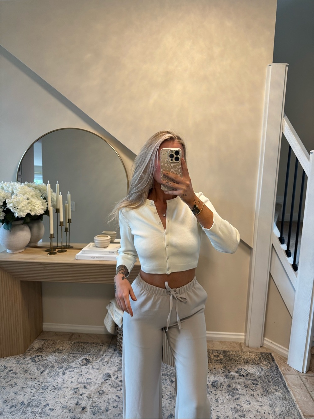 Skims 3/4 sleeve cropped cardigan - Picture 4 of 7